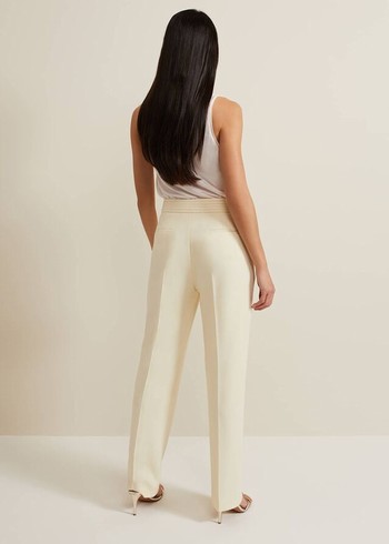 Phase Eight Alexis Pleat Waistband Trousers Yellow Canada | WSCZUA-579